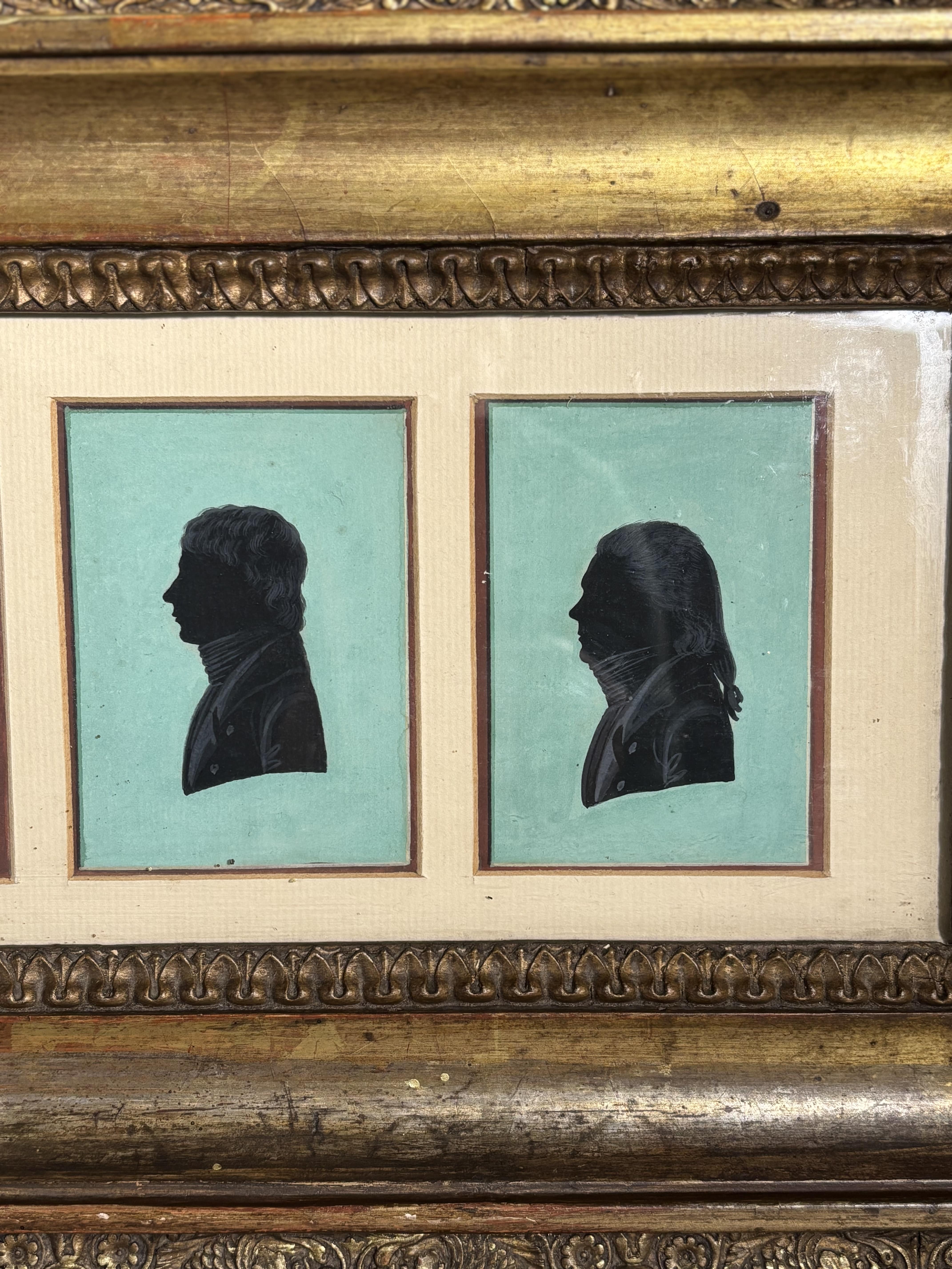 Suite de quatre portraits silhouettes peints, France, fin XVIII - début XIXe siècle