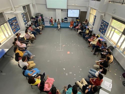 People sitting in a circle