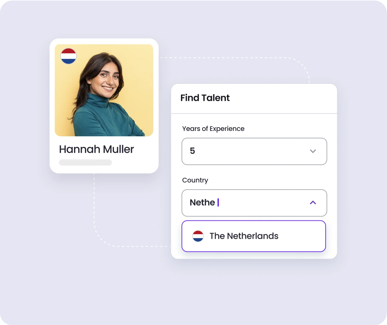 Screenshot of Playroll software being used to find employees in the netherlands