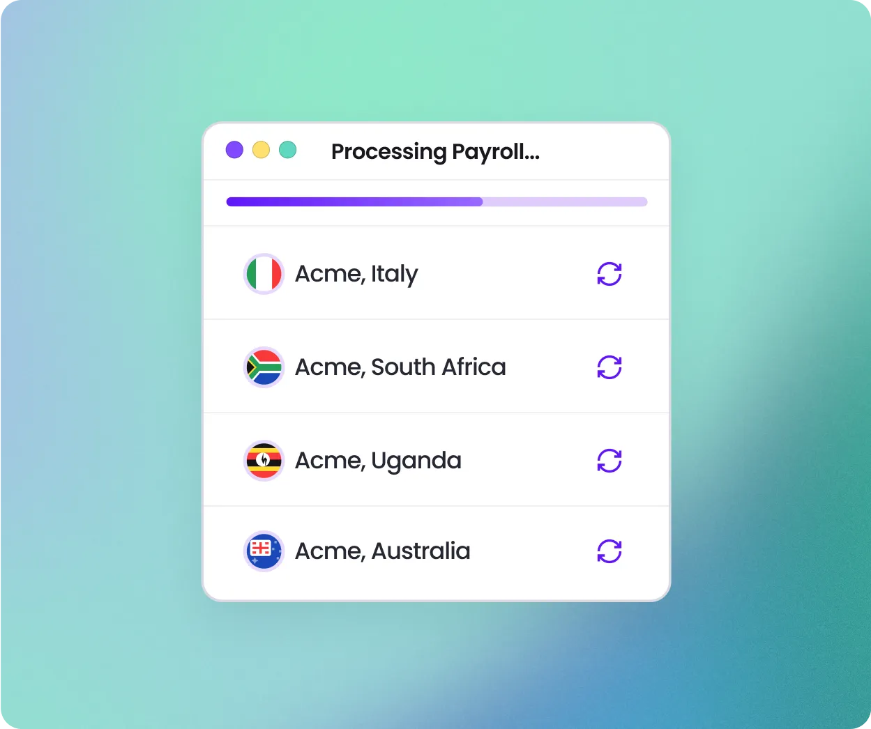 payroll processing done in playroll's dashboard