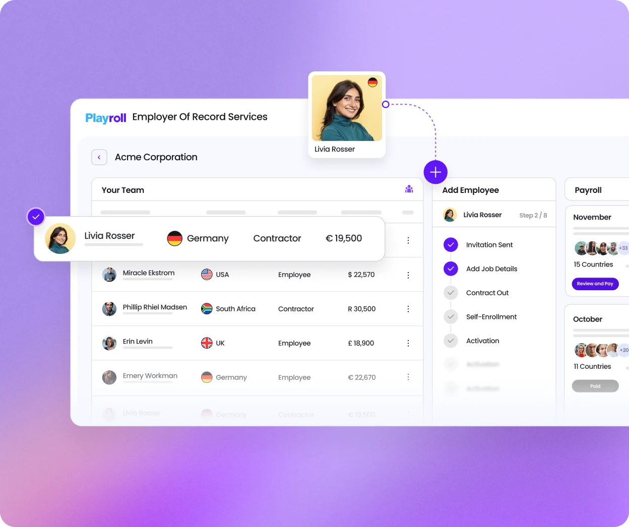 Contractor management software dashboard