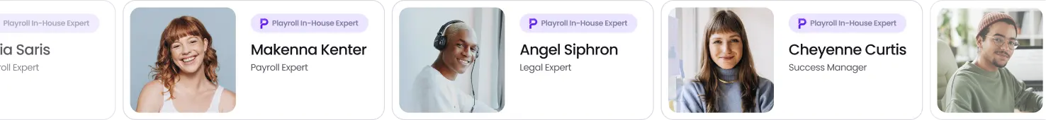 infographic of playroll's dedicated support team