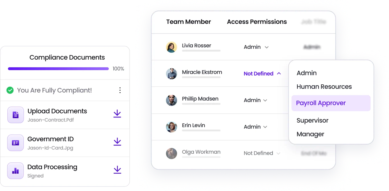 dashboard of playroll's compliant hr software