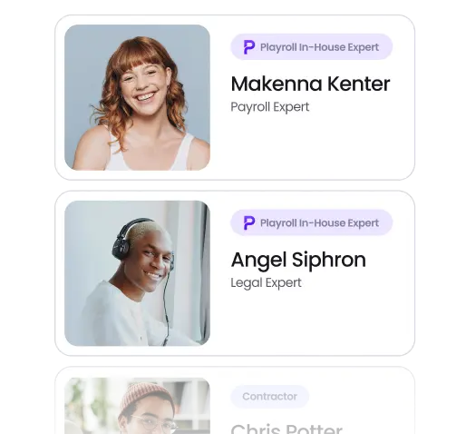 infographic of playroll's dedicated support team