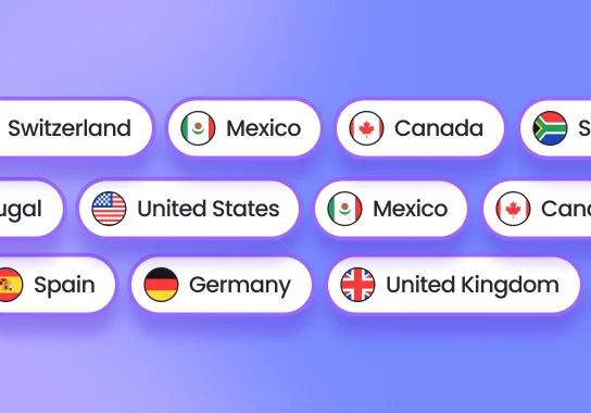 Carousel of countries with flags