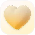Yellow heart icon with a soft gradient on a rounded square background.