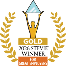 Gold Stevie Award winner badge for great employers