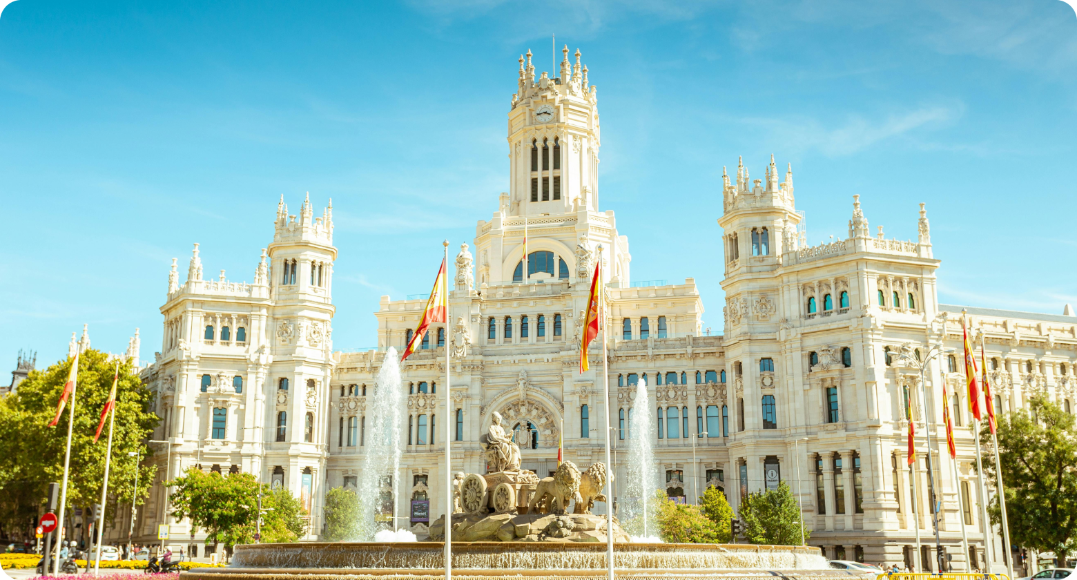 Evening time in Madrid Spain