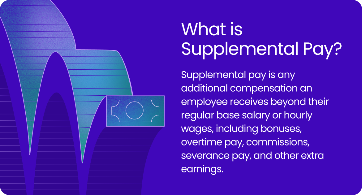 Supplemental pay is any additional compensation an employee receives beyond their regular base salary or hourly wages.