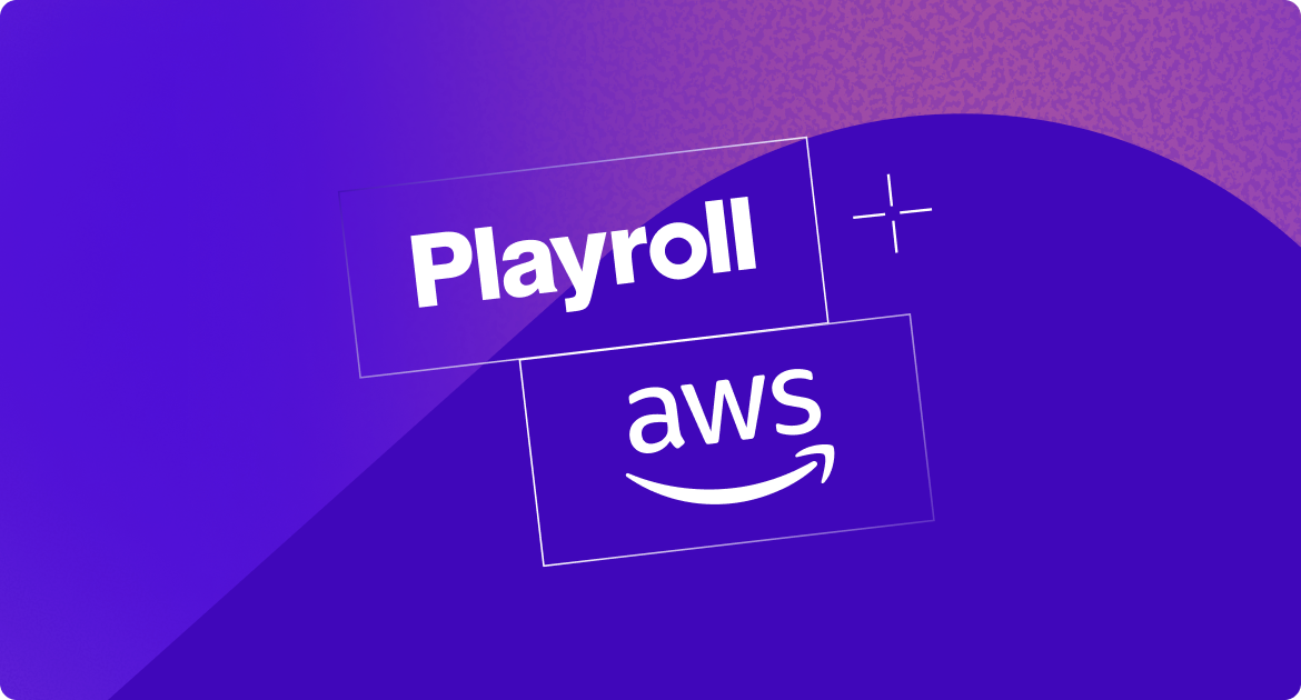 Graphic representing the partnership between Playroll and AWS Marketplace 