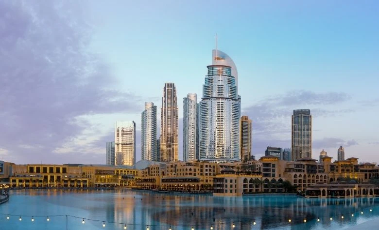 Photograph of Dubai waterline, representing the decision many employed there are making about relocating from Dubai. 