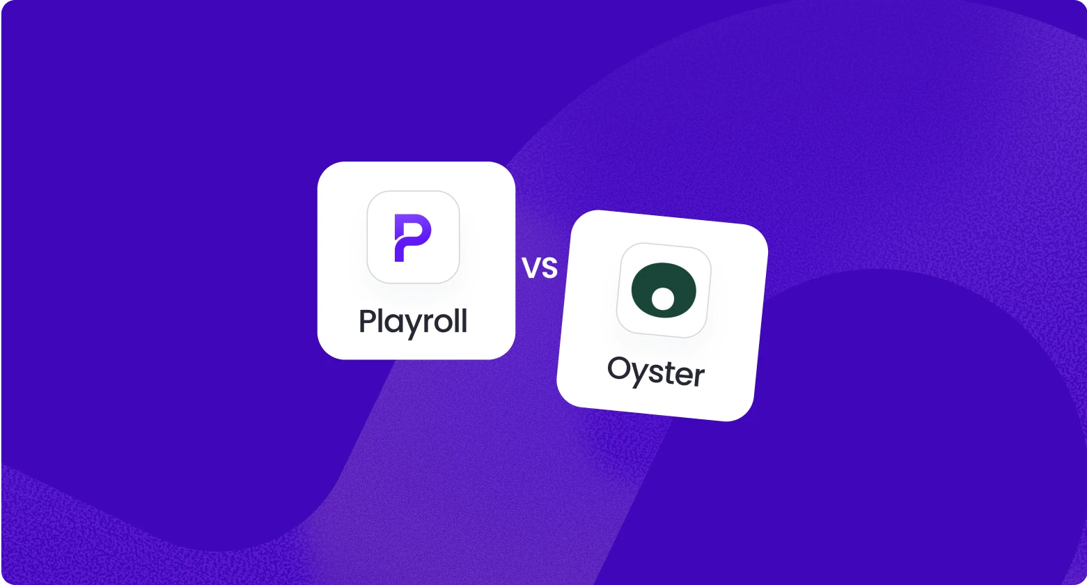 Comparison of Playroll and Oyster logos for the article on Oyster competitors and alternatives.