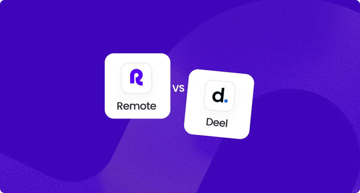 Graphic to illustrate a Deel vs Remote comparison