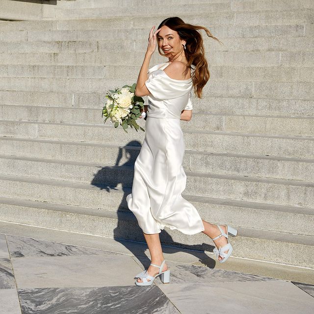 A woman in a wedding dress