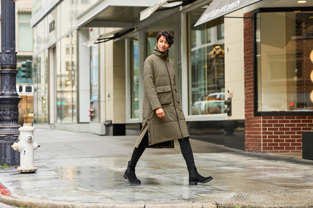 A woman walking in San Francisco