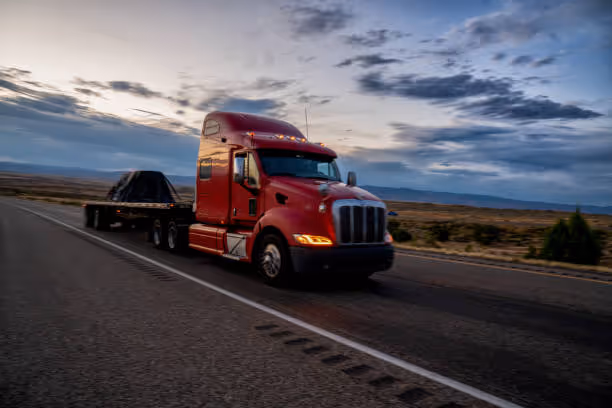 Red Duka Transportation flatbed trailer