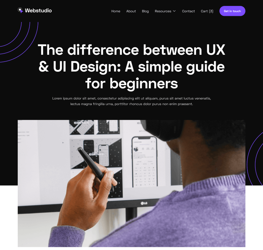 Webstudio X - Blog Post Hero - Home Page - Web Design Agency Webflow Template