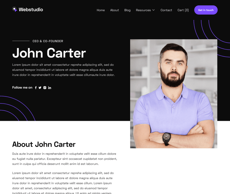 Webstudio X - Team Member - Home Page - Web Design Agency Webflow Template