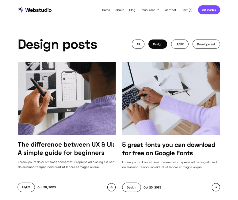 Webstudio X - Blog Category - Home Page - Web Design Agency Webflow Template