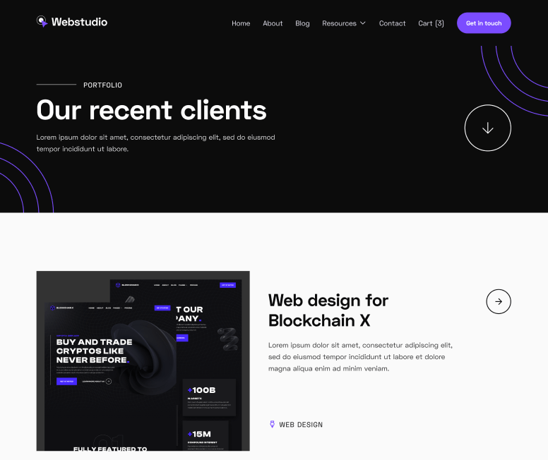 Webstudio X - Portfolio - Home Page - Web Design Agency Webflow Template