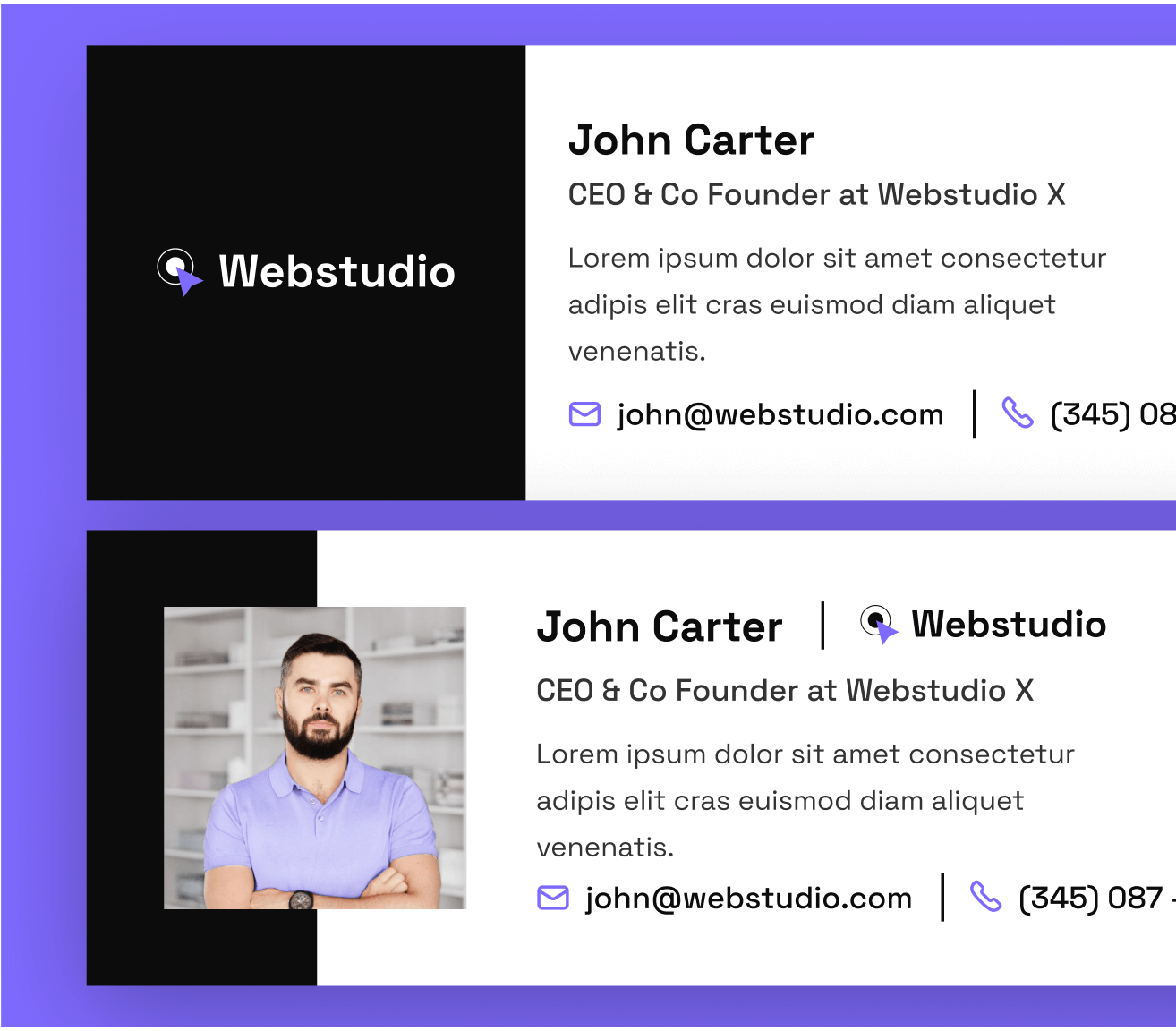 Webstudio X - Email Signature - Home Page - Web Design Agency Webflow Template
