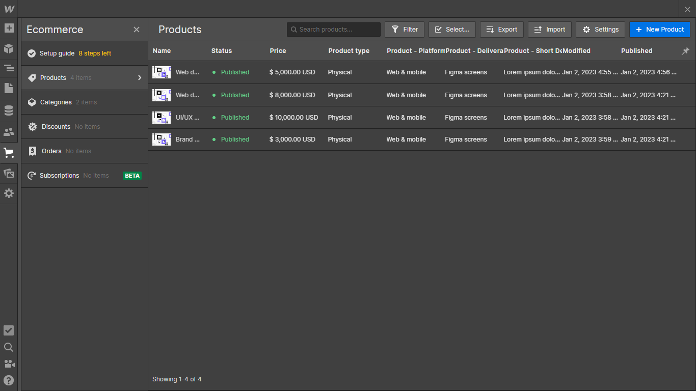 Ecommerce Collection - Webstudio X Webflow Template