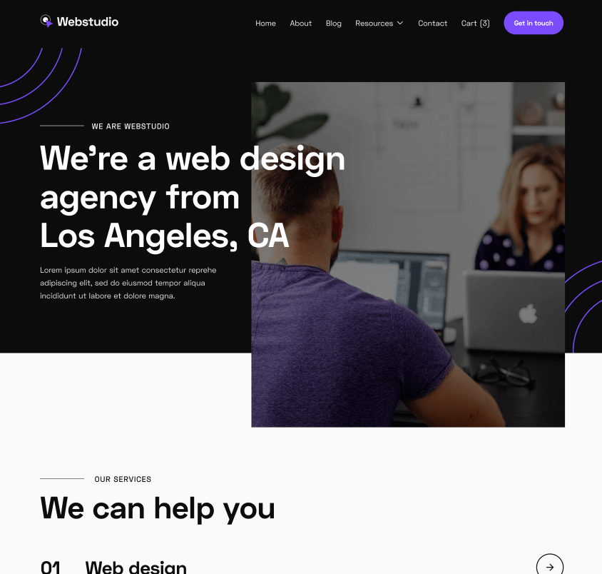 Webstudio X - Home Hero - Home Page - Web Design Agency Webflow Template