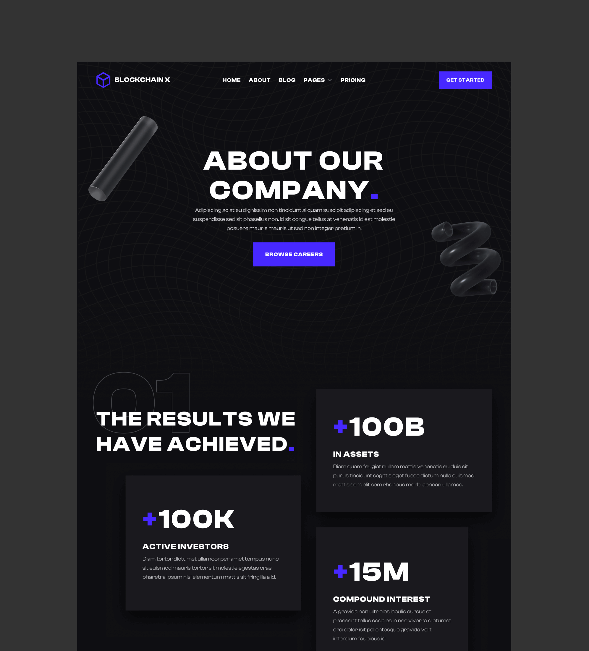 Web design for Blockchain X