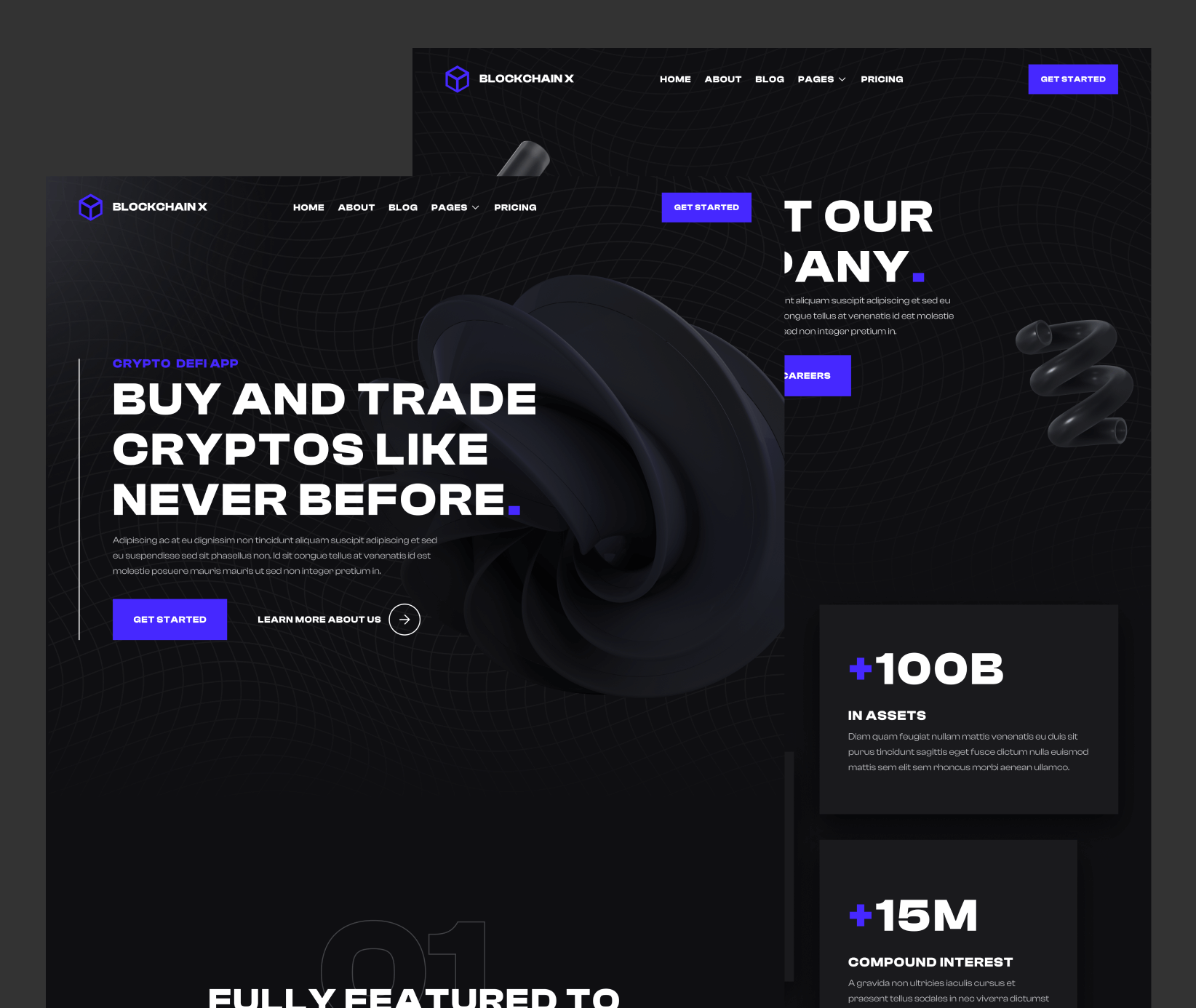 Web design for Blockchain X