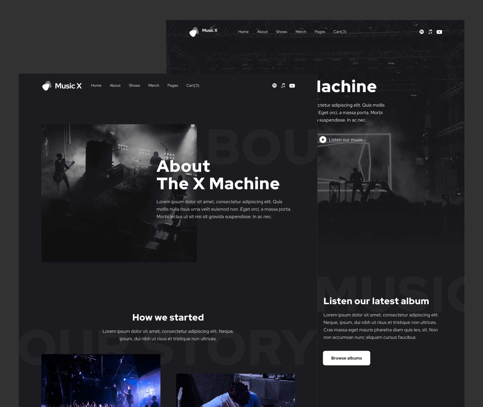Graphic design and web design for Music X