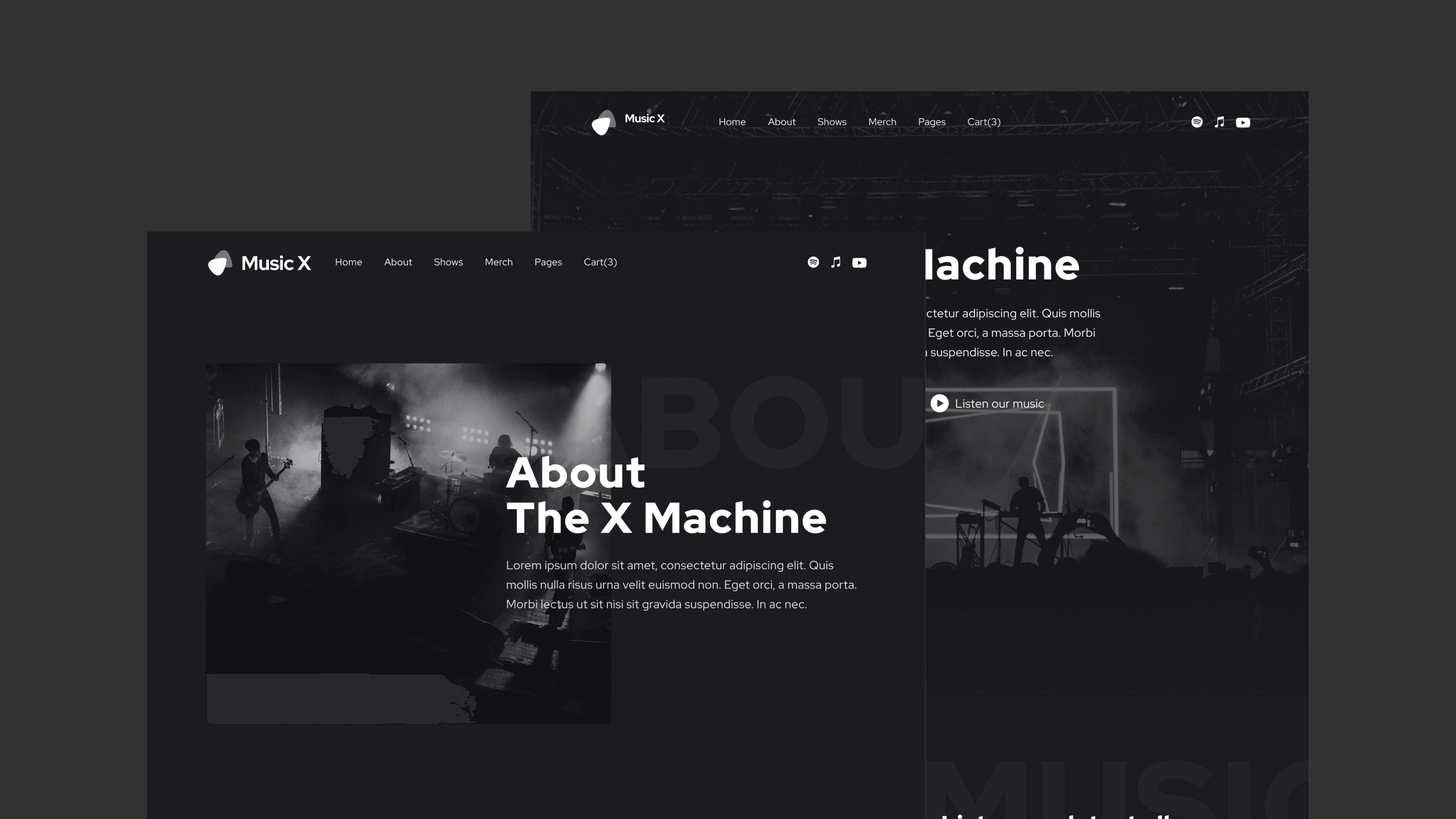 Graphic design and web design for Music X