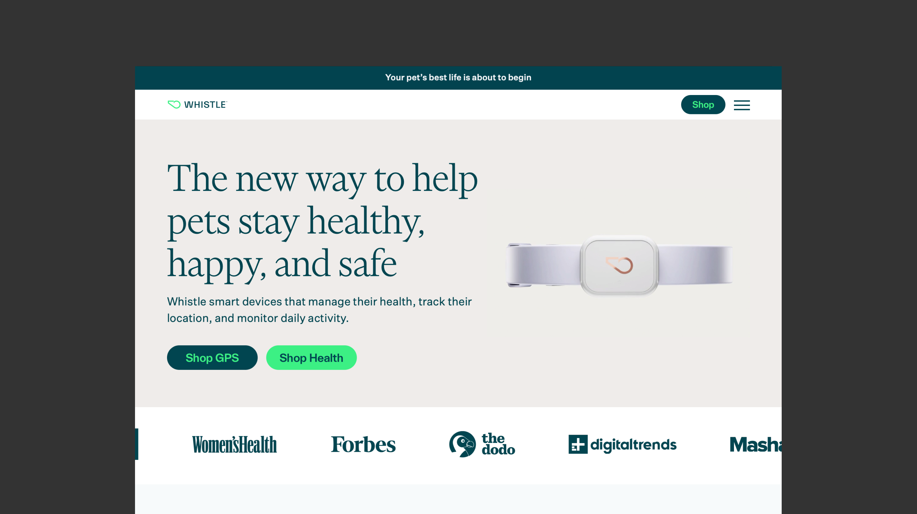 Whistle GPS Pet Tracker & Activity Monitor App Enhancement