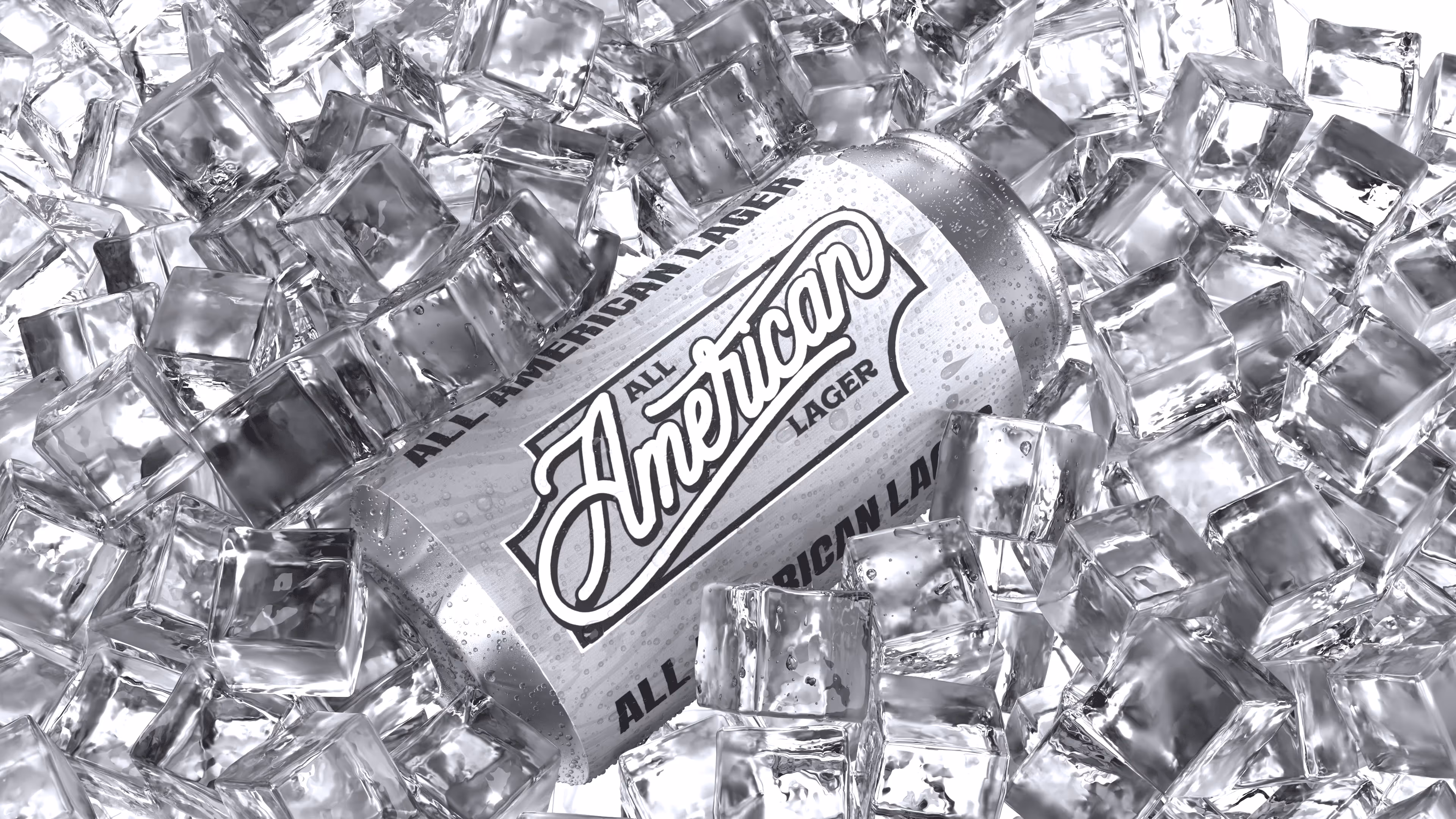 Chilled All American Lager can on ice at 2Fifty BBQ in Washington D.C. by Sophie Mac Photo