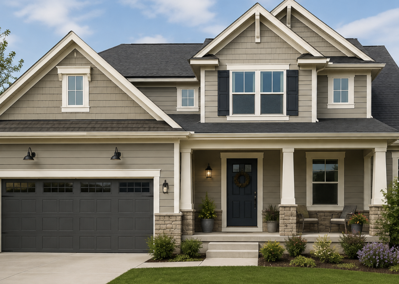 Before and after image of a house 