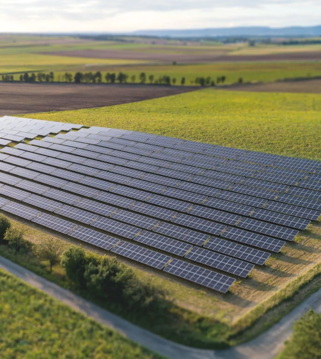 aerial view of solar array