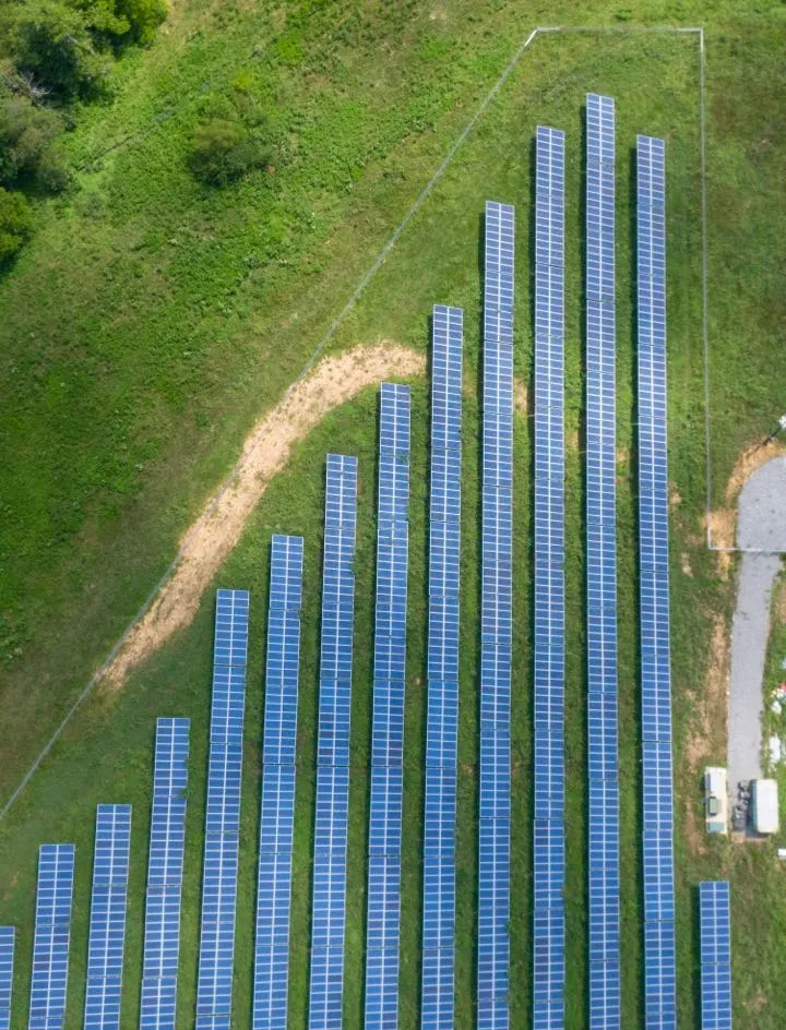 solar panels in field