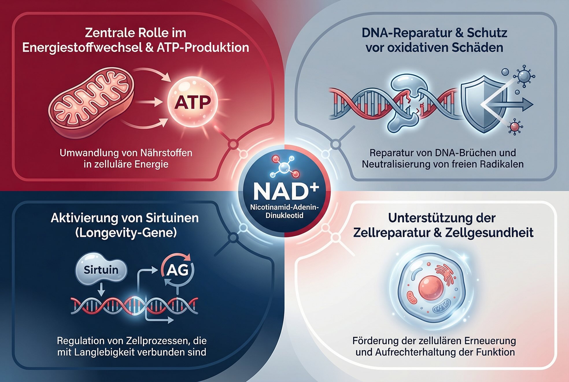 hautpaufgaben nad+ im körper