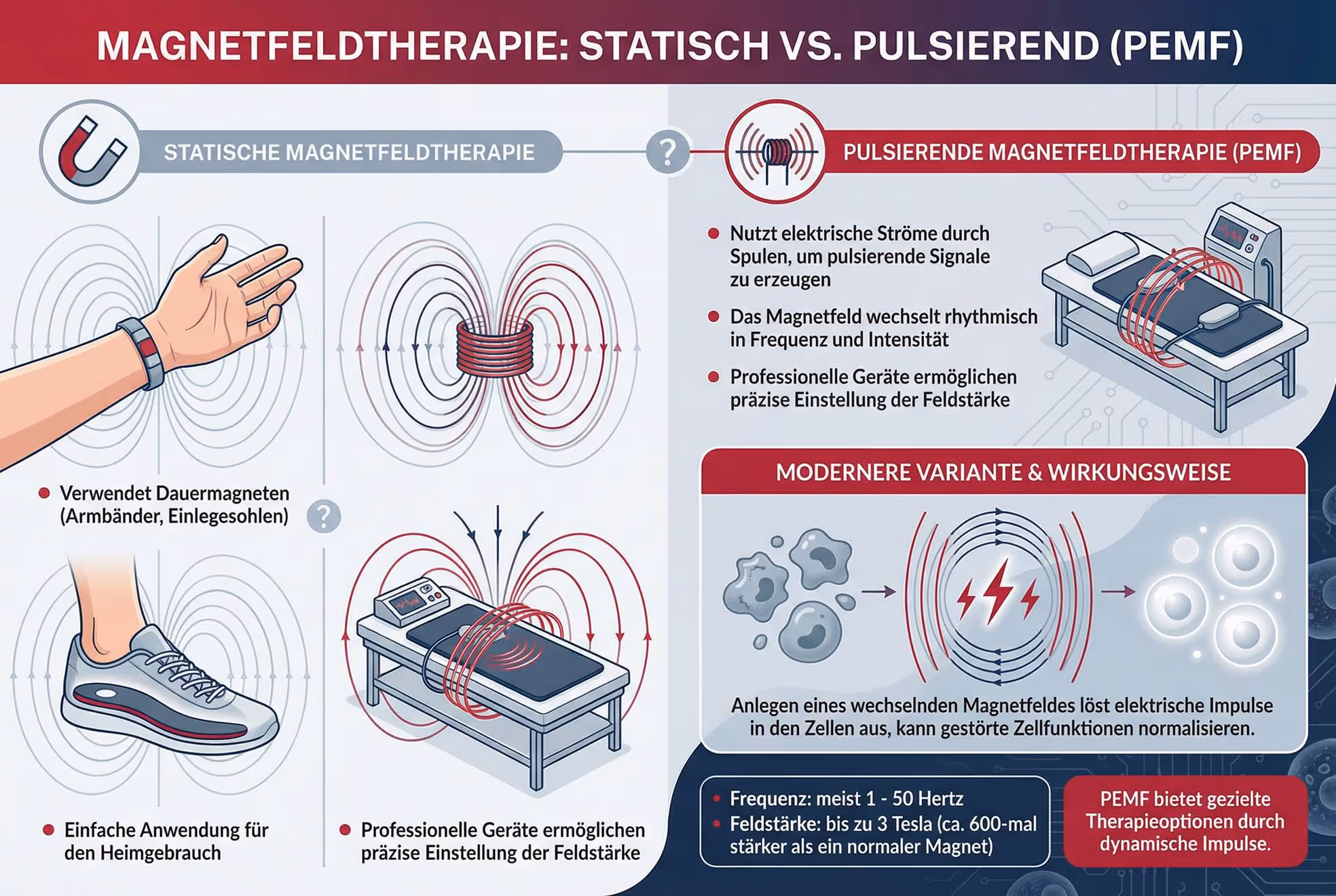 Funktionsweise pulsierende Magnetfeldtherapie