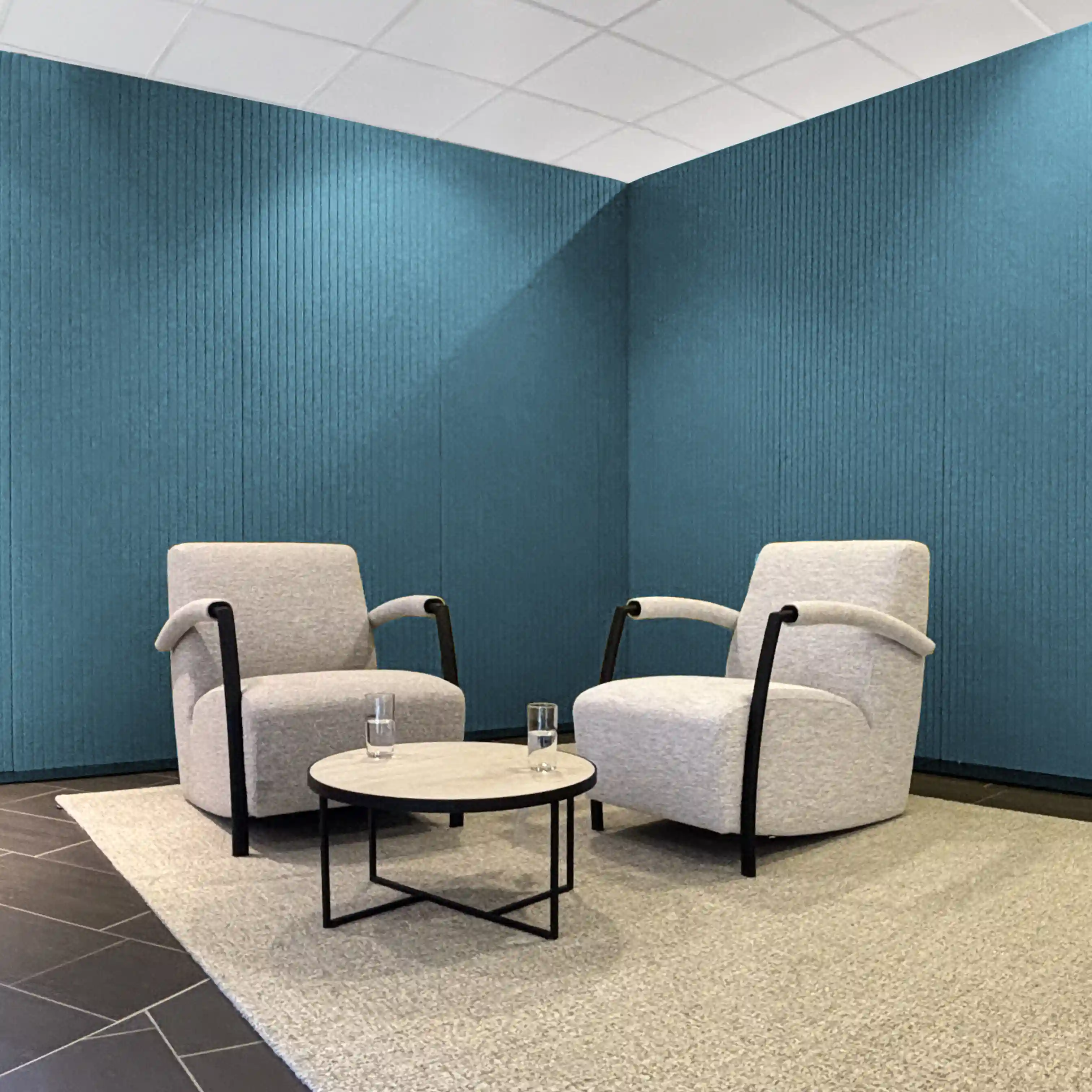 Akustikwand blau Büro Flexpanel