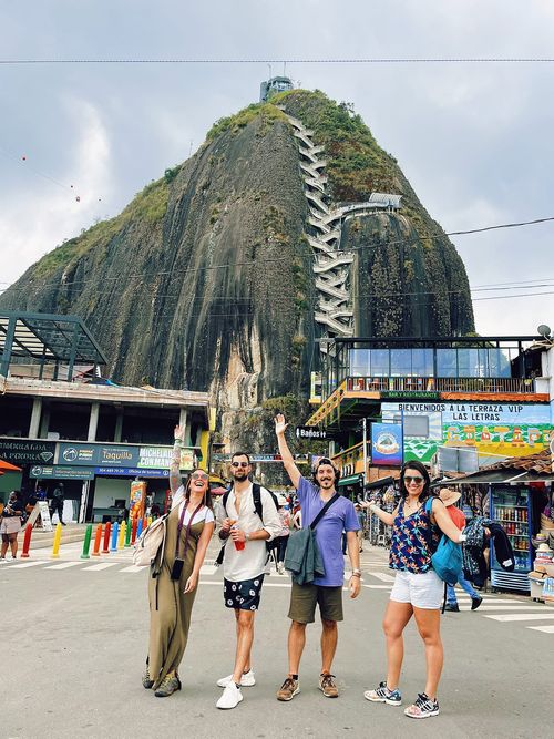 Group of travellers at El Peñol.