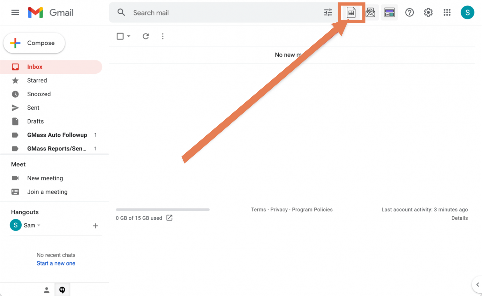 Grant access of gmass to your google sheet account