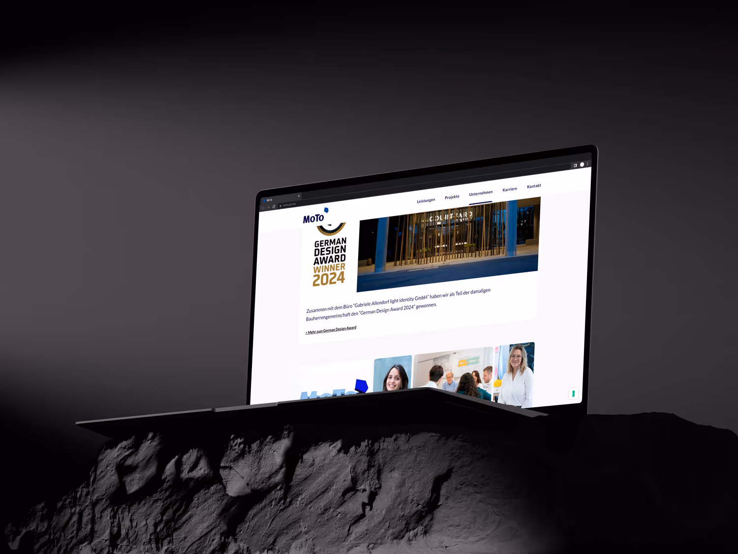 MoTo desktop mockup german award