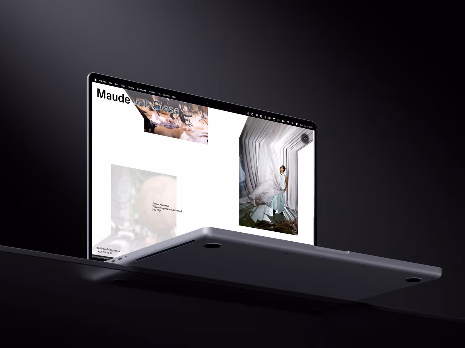 Ein immersives digitales Portfolio für die Zürcher Szenografin Maude von Giese. Scrollgesteuerte Tiefe und räumliche Dramatik bringen Bühnenbild ins Netz.