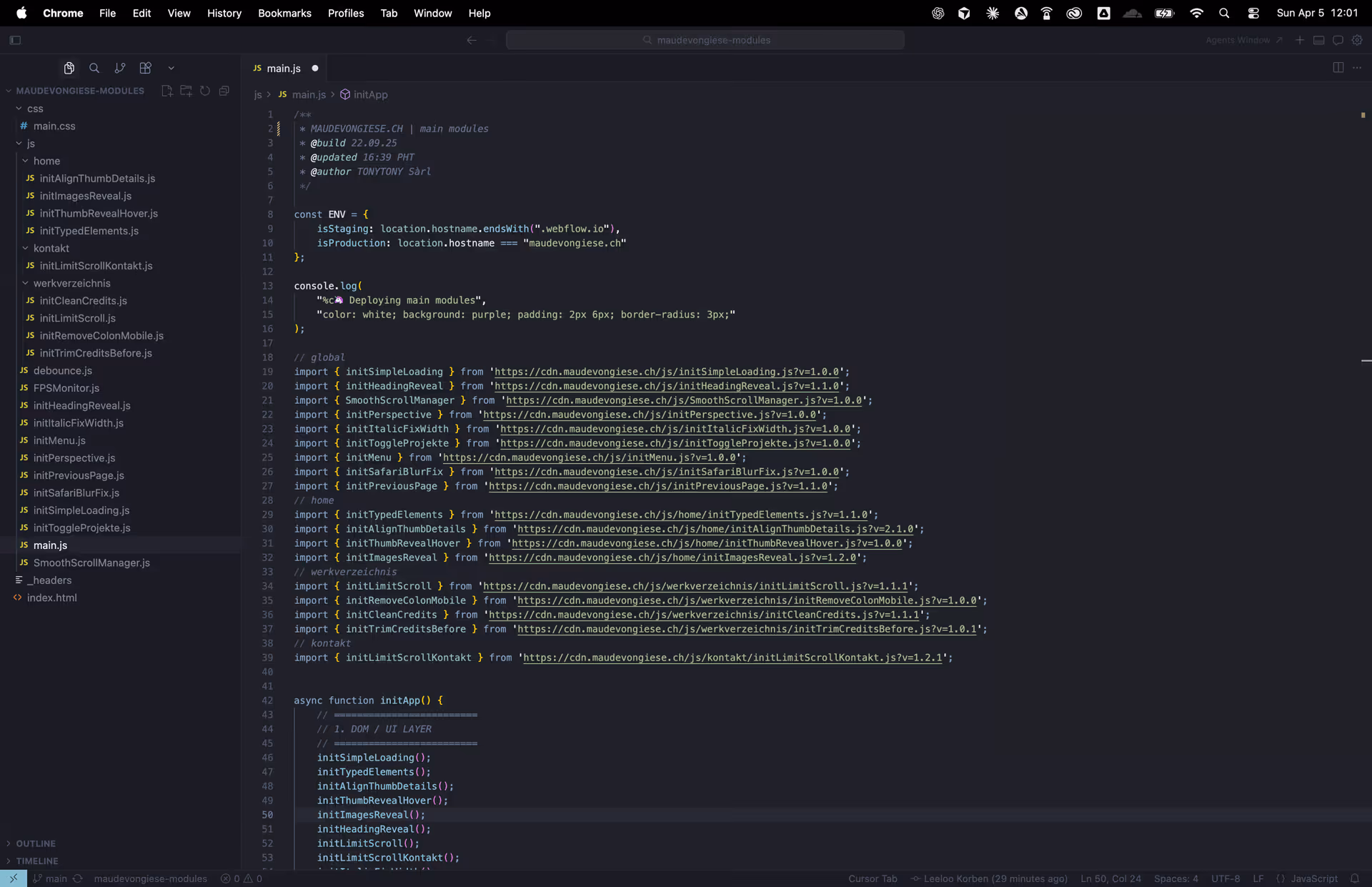 Ein immersives digitales Portfolio für die Zürcher Szenografin Maude von Giese. Scrollgesteuerte Tiefe und räumliche Dramatik bringen Bühnenbild ins Netz.