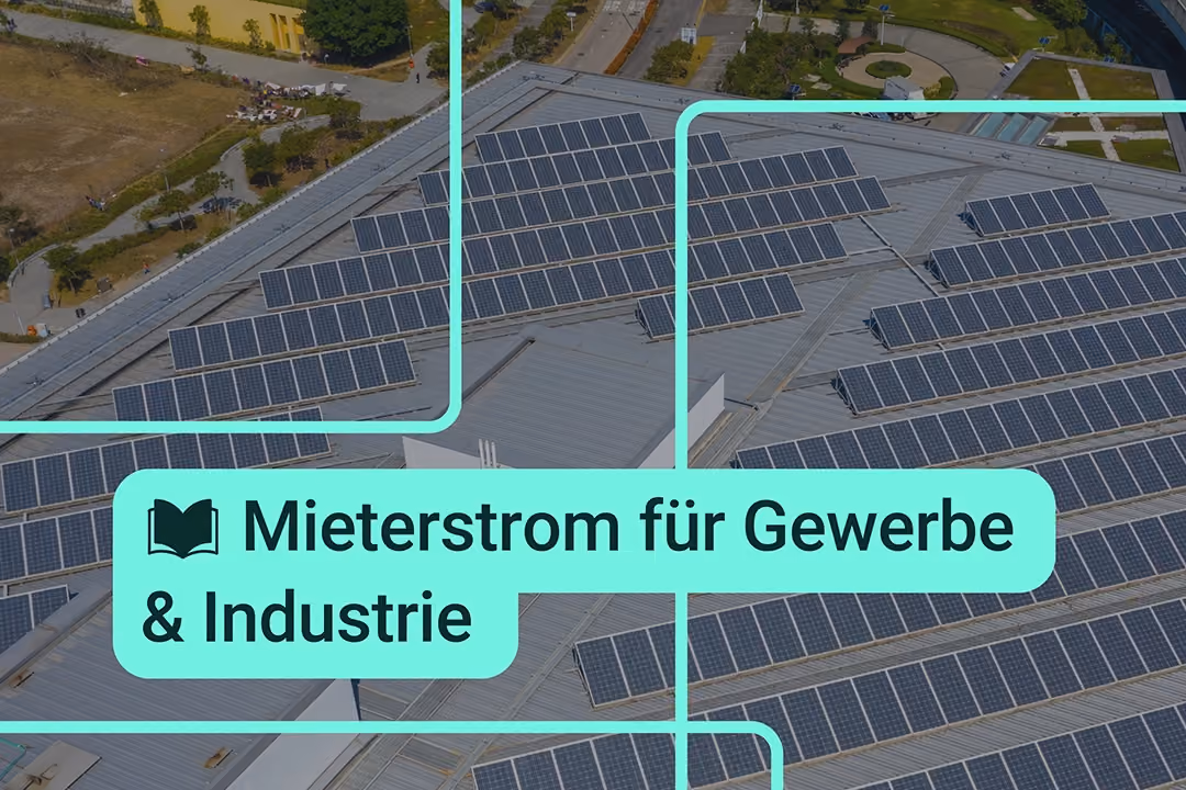 Ein Gewerbedach voller Solaranlagen.