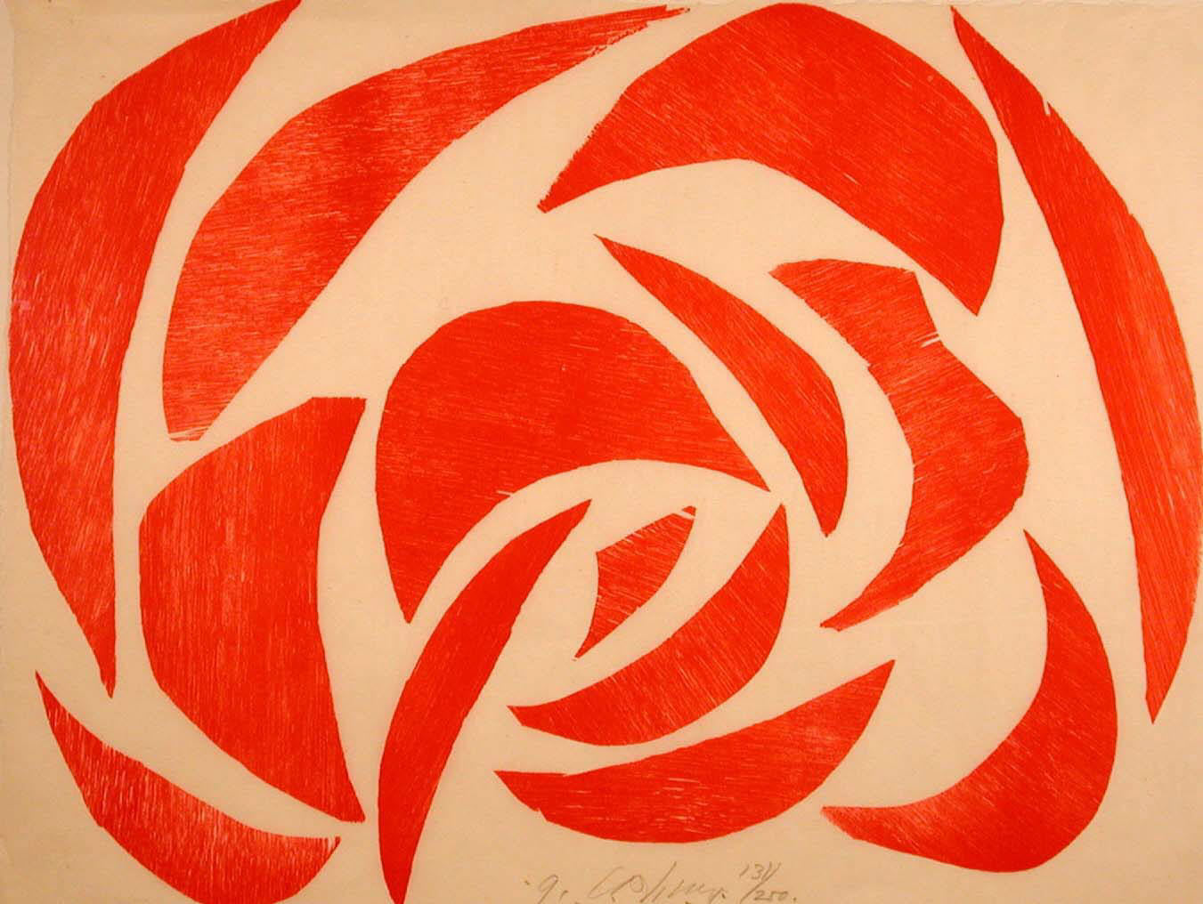 Carel Visser, Untitled, 1991, Woodcut 