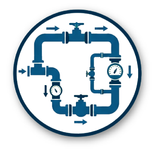 Icon depicting piping to represent Process