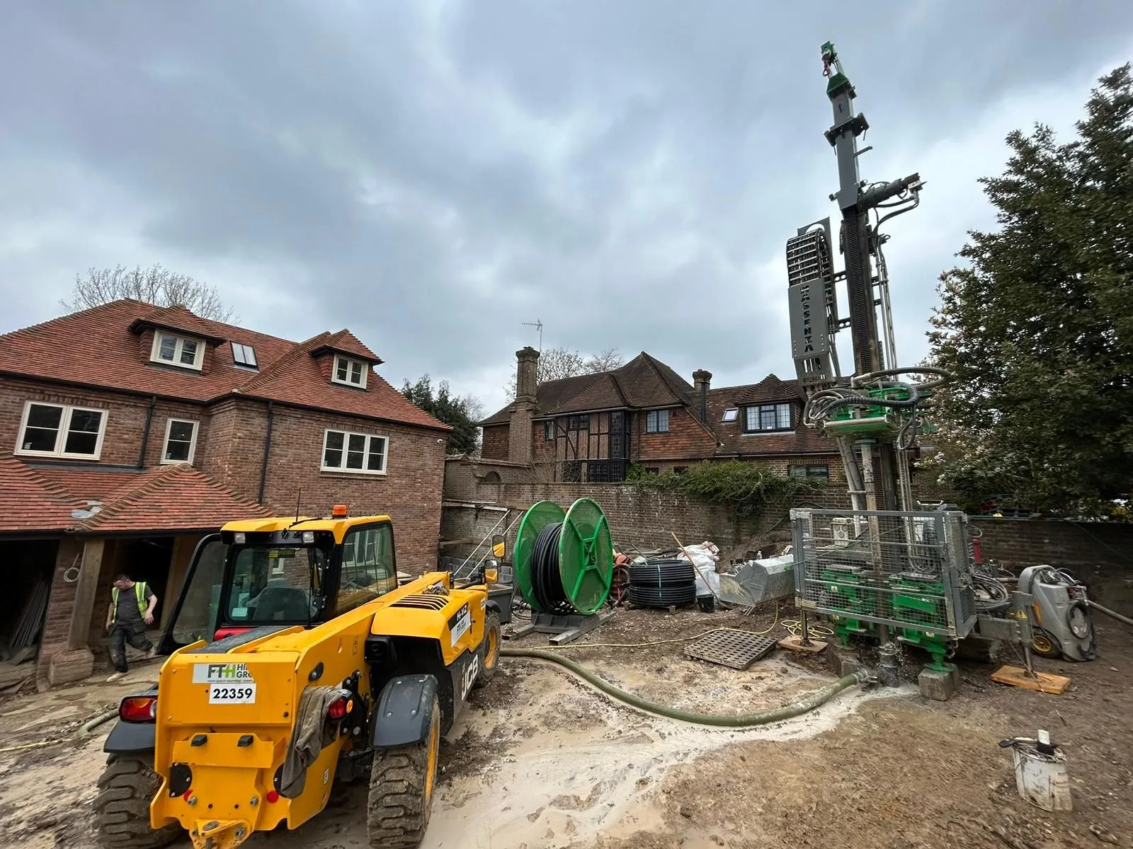 House with rig in the garden
