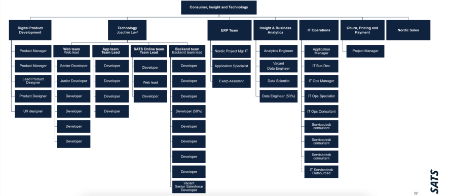 map over the tech organisation of sats