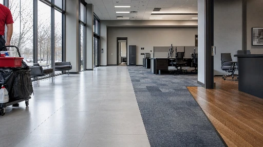 Commercial floor care in a Los Angeles office building
